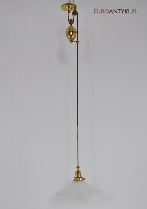 ANTYK STARA MOSIEZNA LAMPA Z PRZECIWWAGA DO KUCHNI