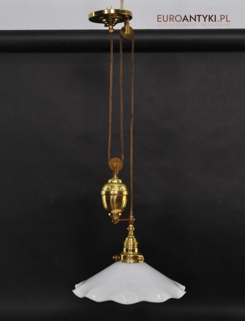 ANTYK STARA MOSIEZNA LAMPA Z PRZECIWWAGA DO KUCHNI