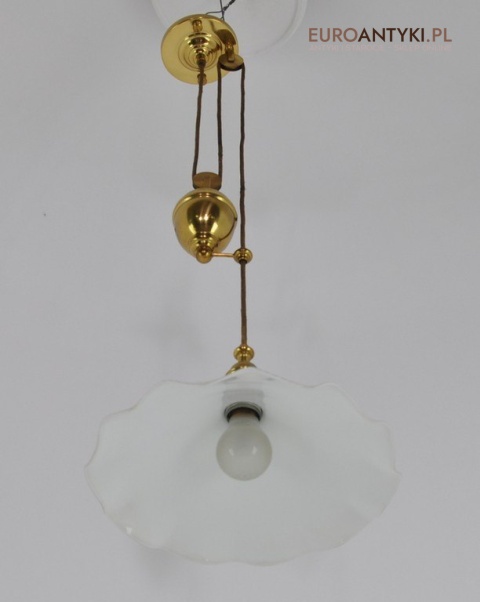 ANTYK STARA MOSIEZNA LAMPA Z PRZECIWWAGA DO KUCHNI