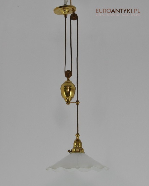 ANTYK STARA MOSIEZNA LAMPA Z PRZECIWWAGA DO KUCHNI