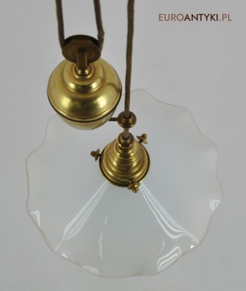 ANTYK STARA MOSIEZNA LAMPA Z PRZECIWWAGA DO KUCHNI