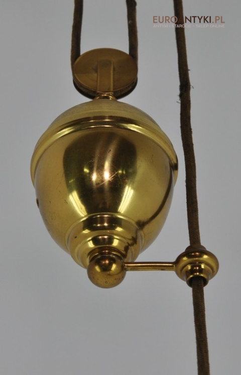 ANTYK STARA MOSIEZNA LAMPA Z PRZECIWWAGA DO KUCHNI