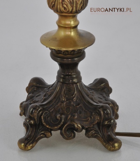 ANTYK STARA SECESYJNA LAMPKA ZE SZKLANYM KLOSZEM