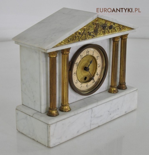 ANTYK STARY ZEGAR BIALY MARMUR MADE IN FRANCE x