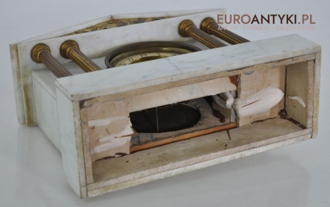 ANTYK STARY ZEGAR BIALY MARMUR MADE IN FRANCE x