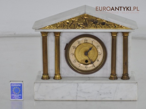 ANTYK STARY ZEGAR BIALY MARMUR MADE IN FRANCE x