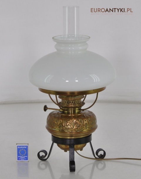 LAMPKA NAFTOWA PRZEROBIONA NA ELEKTRYKE ANTYK x