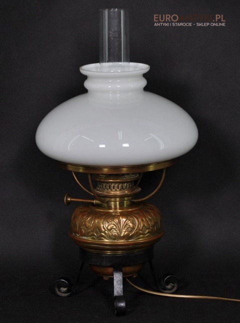 LAMPKA NAFTOWA PRZEROBIONA NA ELEKTRYKE ANTYK x