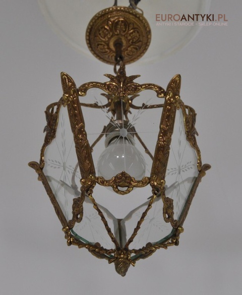 Zabytkowa pałacowa lampa wisząca do dworu lampka zwis na korytarz hol. Lampy dworskie.