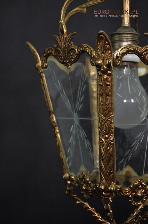 Zabytkowa pałacowa lampa wisząca do dworu lampka zwis na korytarz hol. Lampy dworskie.