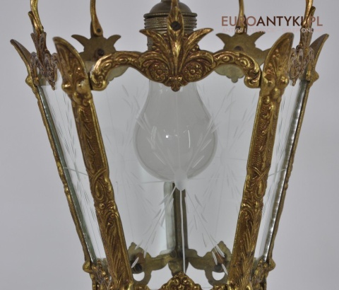 Zabytkowa pałacowa lampa wisząca do dworu lampka zwis na korytarz hol. Lampy dworskie.