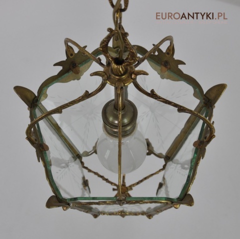 Zabytkowa pałacowa lampa wisząca do dworu lampka zwis na korytarz hol. Lampy dworskie.