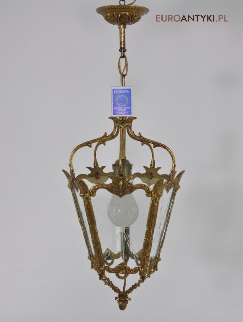 Zabytkowa pałacowa lampa wisząca do dworu lampka zwis na korytarz hol. Lampy dworskie.