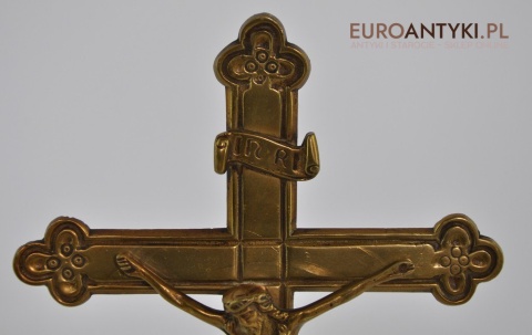 STARY MOSIEZNY KRZYZ JEZUCH CHRYSTUS INRI PASYJKA