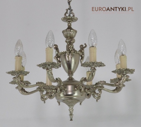 STARY SREBRNY ZYRANDOL Z AMORKAMI AMORAMI ANTYK x