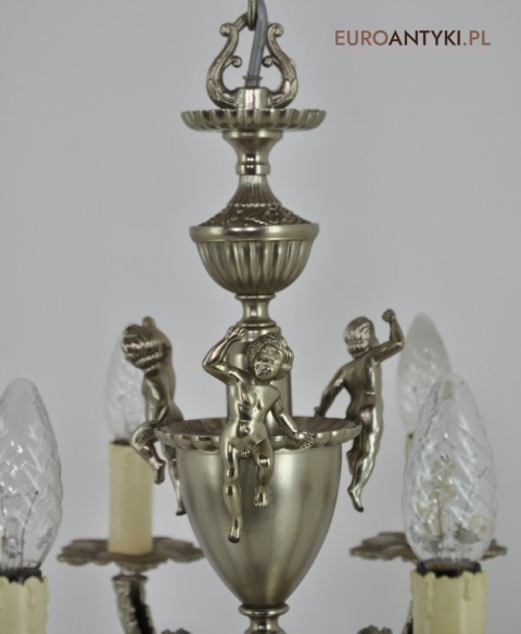 STARY SREBRNY ZYRANDOL Z AMORKAMI AMORAMI ANTYK x