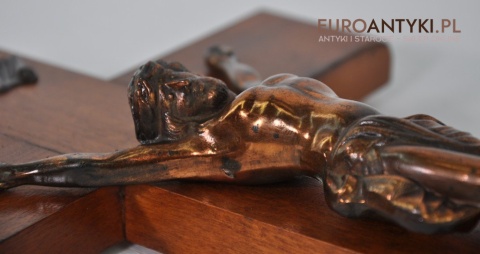 ANTYK DUZY STARY KRZYZ Z JEZUSEM CHRYSTUSEM x