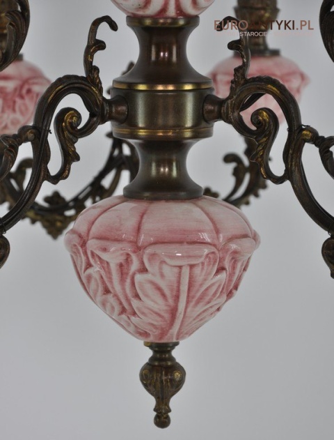 ANTYK STARA ROZOWA LAMPA DO SALONU POKOJU x