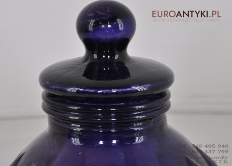 DUZY SZKLANY FIOLETOWY POJEMNIK PROWANSALSKI WAZA