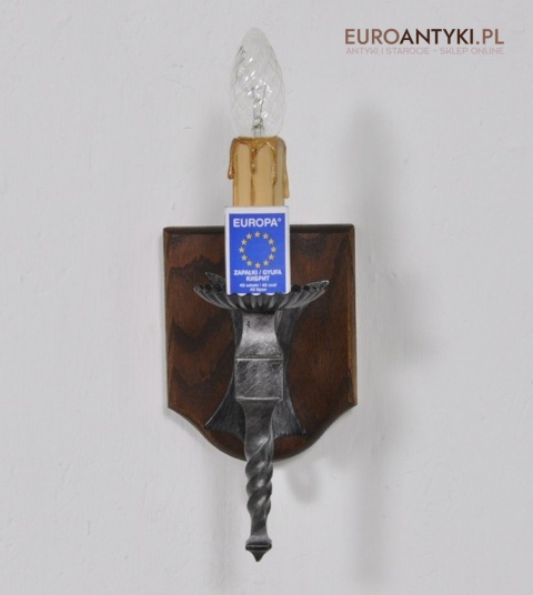 KUTY KINKIET LAMPKA LAMPA Z KUTEGO METALU ANTYK x