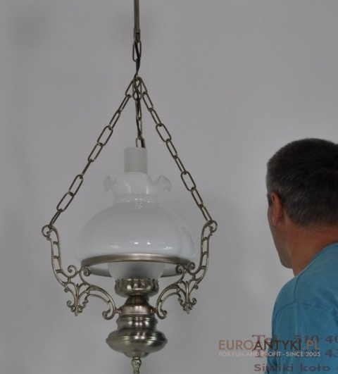 SREBRNA RUSTYKALNA LAMPA SUFITOWA DO GANKU HOLU x