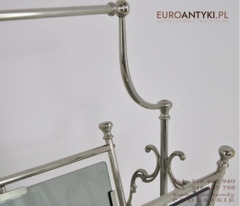 SREBRNY GAZETNIK STOJAK NA GAZETY ART DECO x