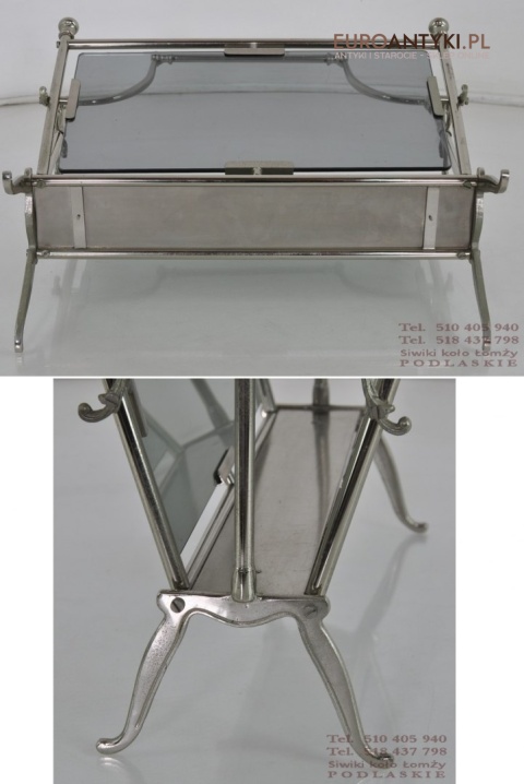 SREBRNY GAZETNIK STOJAK NA GAZETY ART DECO x