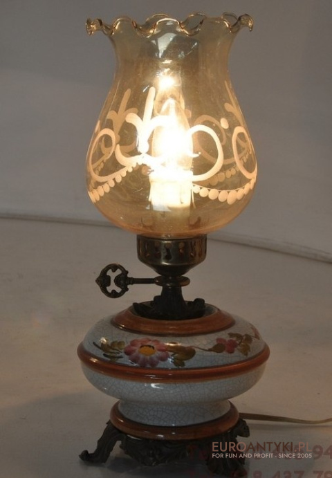 STARA LAMPA BABCINA LAMPKA RUSTYKALNA CERAMICZNA x