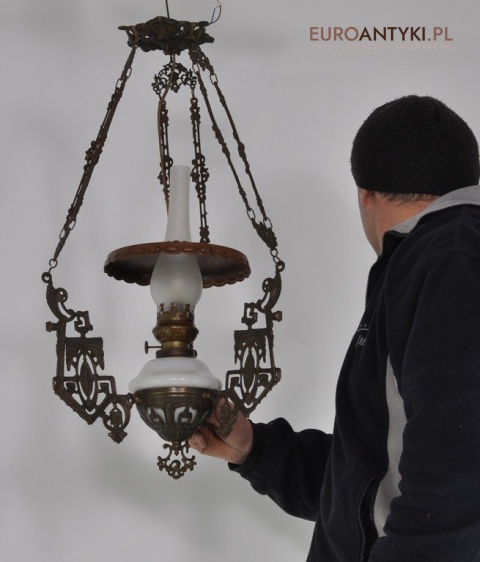 STARA LAMPA NAFTOWA ELEKTRYCZNA Z BRAZU ANTYK x