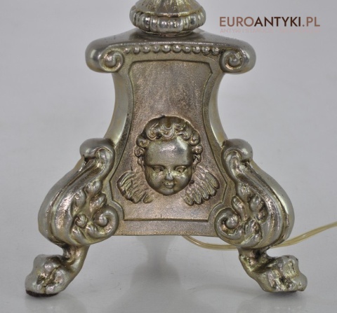 STARA SREBRNA DUZA LAMPA NA STOLIK SREBRNO ZLOTA