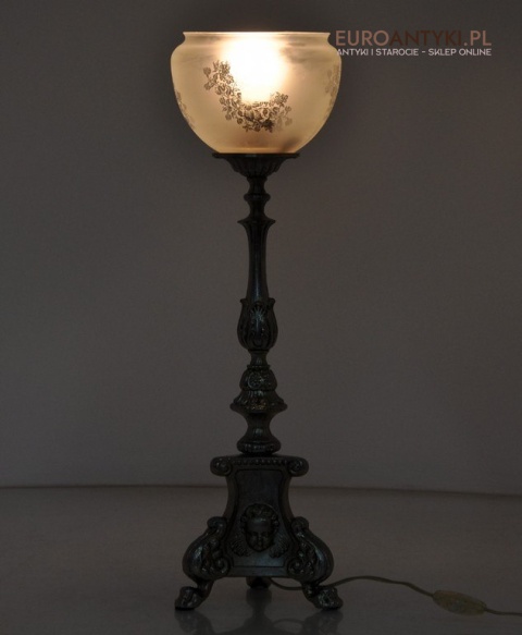 STARA SREBRNA DUZA LAMPA NA STOLIK SREBRNO ZLOTA