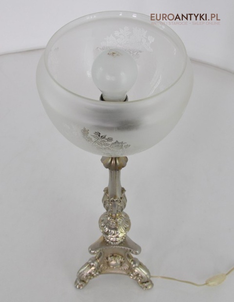 STARA SREBRNA DUZA LAMPA NA STOLIK SREBRNO ZLOTA