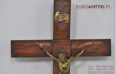 STARY KRZYZ WISZACY KRZYZYK JEZUS CHRYSTUS INRI x