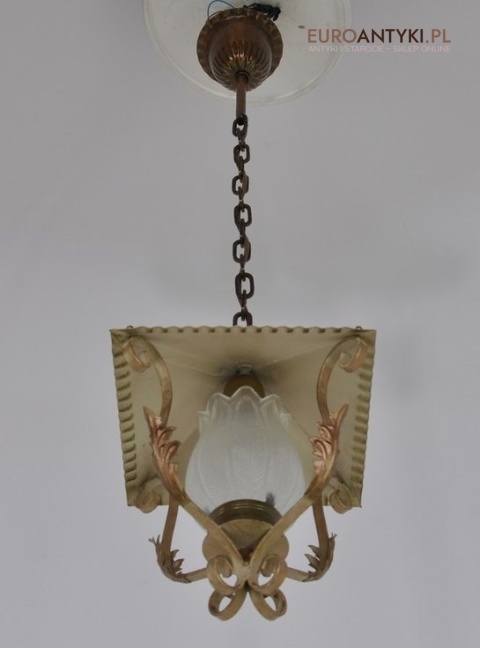 ZLOTO KREMOWA LAMPA DO GANKA HOLU SHABBY CHIC x
