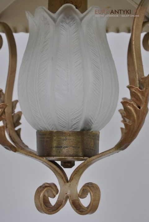 ZLOTO KREMOWA LAMPA DO GANKA HOLU SHABBY CHIC x