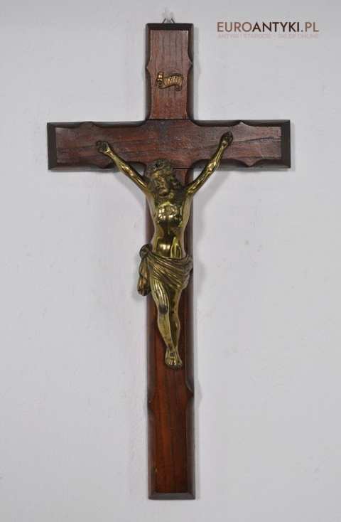 ANTYK DUZY STARY KRZYZ Z JEZUSEM CHRYSTUSEM x
