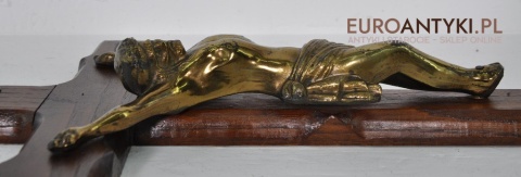 ANTYK DUZY STARY KRZYZ Z JEZUSEM CHRYSTUSEM x