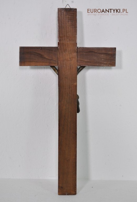 ANTYK DUZY STARY KRZYZ Z JEZUSEM CHRYSTUSEM x