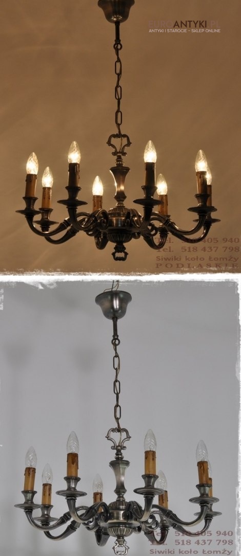 ANTYK STARY MASYWNY SREBRNY ZYRANDOL STARE SREBROx