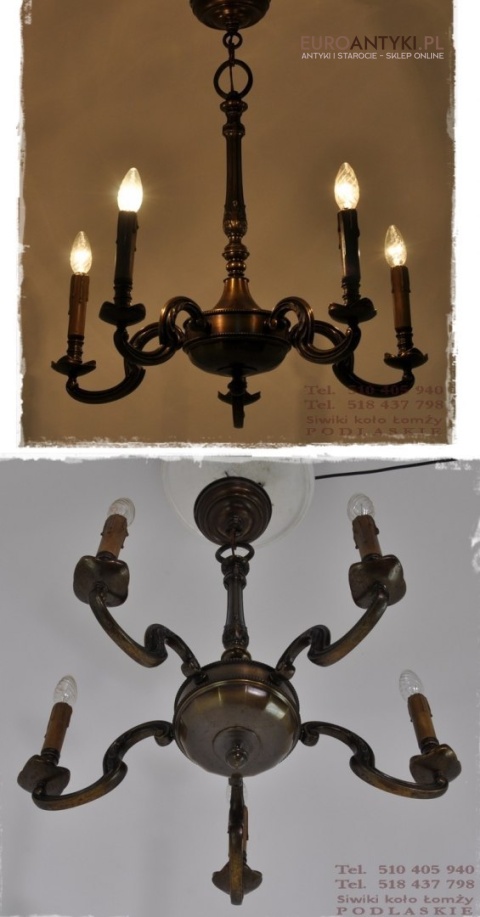 ANTYK STARY SECESYJNY ZYRANDOL Z BRAZU x