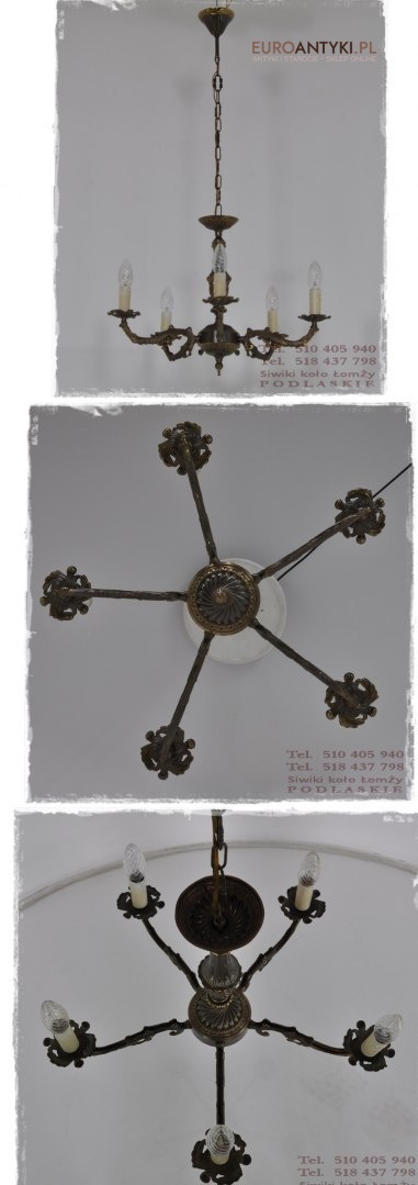 ANTYK STARY ZYRANDOL Z MOSIADZU EMPIR EMPIRE BRAZOWYx