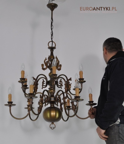 DUZY STARY ZYRANDOL LAMPA SUFITOWA PAJAK Z BRAZU x