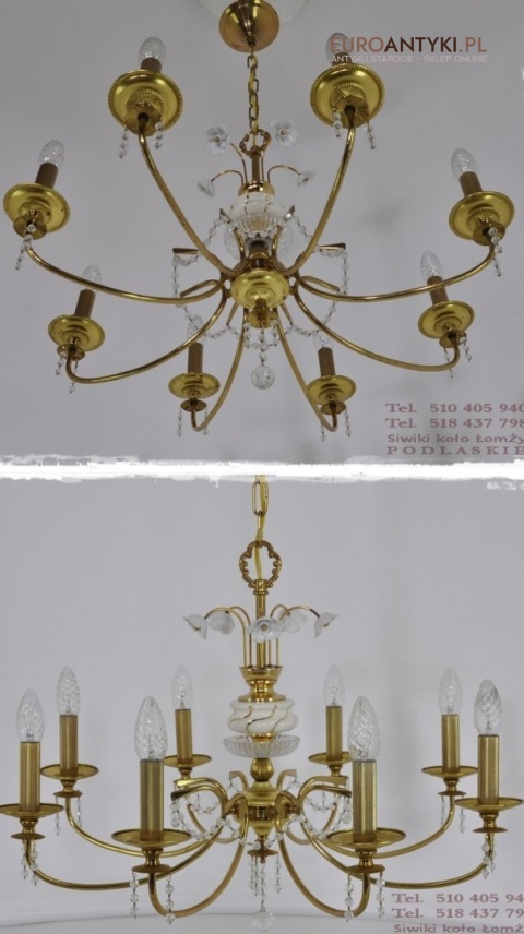 DUZY STARY ZYRANDOL Z ROZYCZKAMI I WISIORAMI XL x
