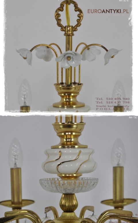 DUZY STARY ZYRANDOL Z ROZYCZKAMI I WISIORAMI XL x