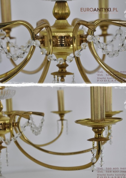 DUZY STARY ZYRANDOL Z ROZYCZKAMI I WISIORAMI XL x