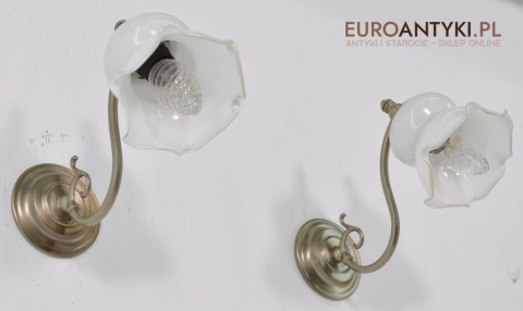 MALE MALUTKIE SREBRNE KINKIETY LAMPY Z KLOSZEM x