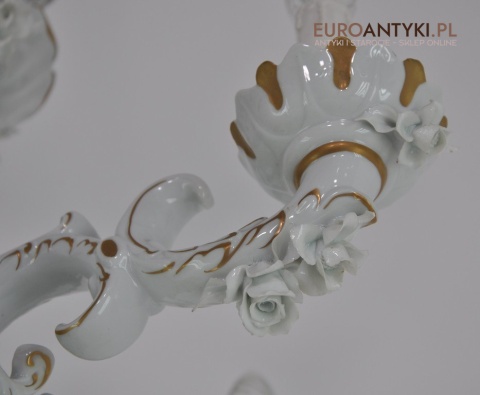 Antyczny porcelanowy żyrandol. Porzellanfabrik Sandizell Höffner & Co.