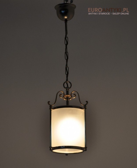 STARA LAMPA LAMPKA ZLOTO SREBRNA SZKLANY WALEC x