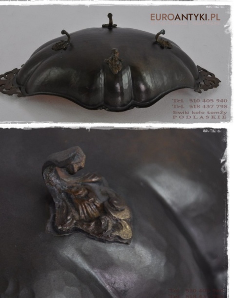 STARA SECESYJNA PATERA ŻARDINIERA MISA MIEDZIANA x