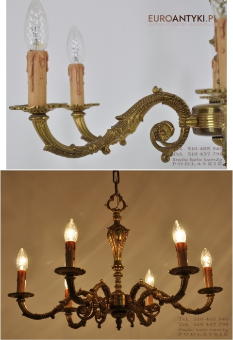 STARY DUZY ZYRANDOL MOSIEZNY BAROK ROKOKO XL